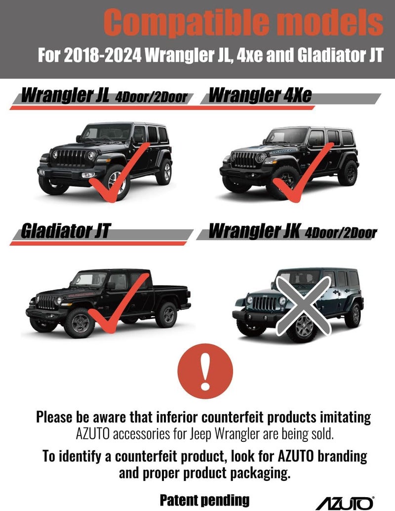 AZUTO Turn Signal Lever Extension Blinker Switch Extension for Jeep Wrangler (JL) / Gladiator (JT) 2018-2026 Black Color Wrangler Accessories Indicator Switch Extension - Image 2